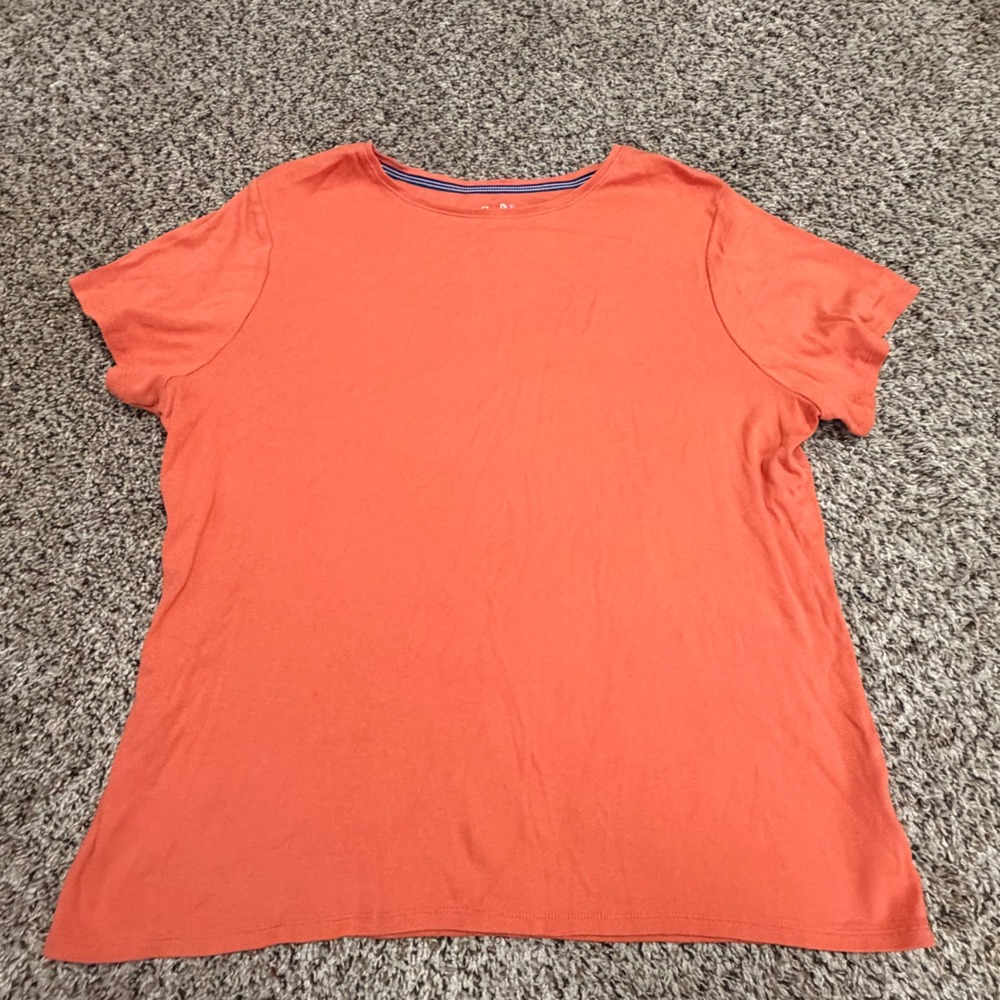 Croft & Barrow The Classic Tee Orange 100% Cotton Short Sleeve XXL RN75277